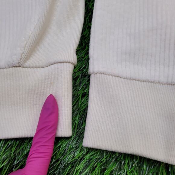 Champion Cropped Sweater Womens Large 21x18 Ivory Ribbed - Picture 8 of 16